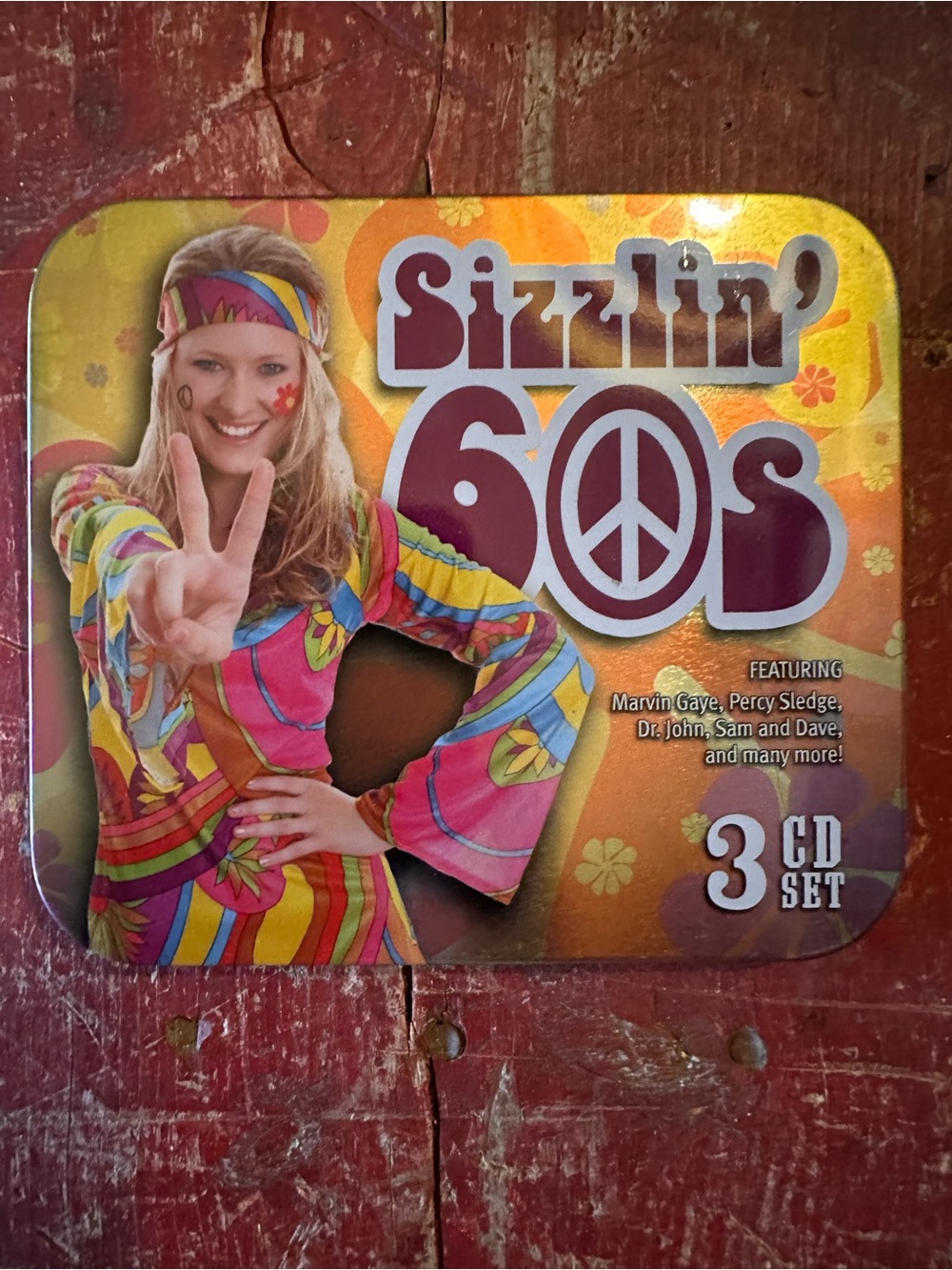 ⭐️ 60s 3-CD Set - Retro Yellow & Multicolor Tin